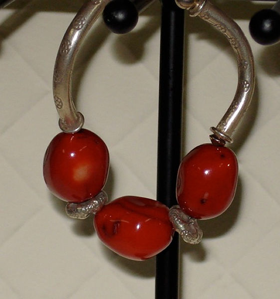 Red + Silver Bracelet by Karen Johnson